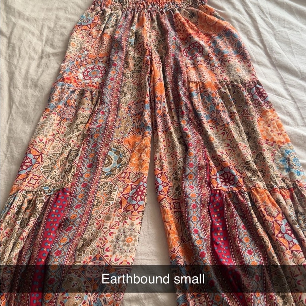 Colorful Bohemian Wide-Leg Pants